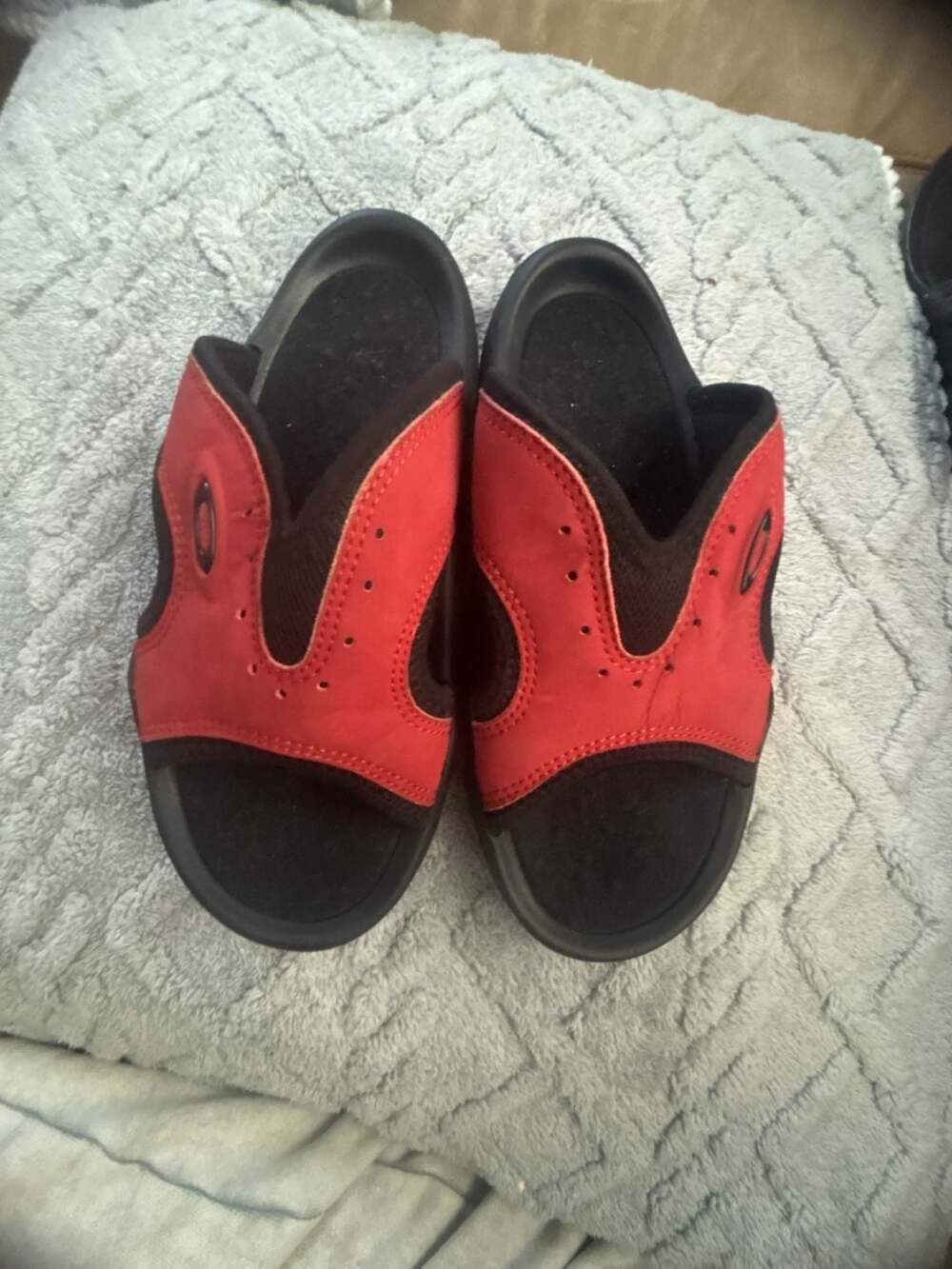 Oakley Supercoil Slide Sandals Red and Black